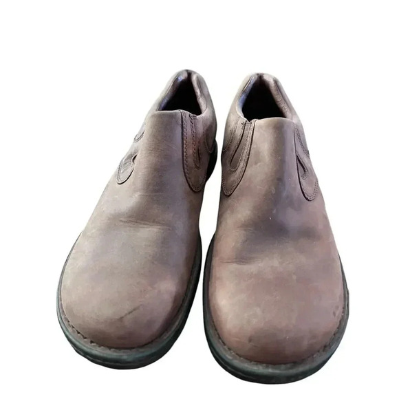 UGG 5909 Brown Leather Euclid Nubuck Slip On Loafers Size 12 - Picture 1 of 5